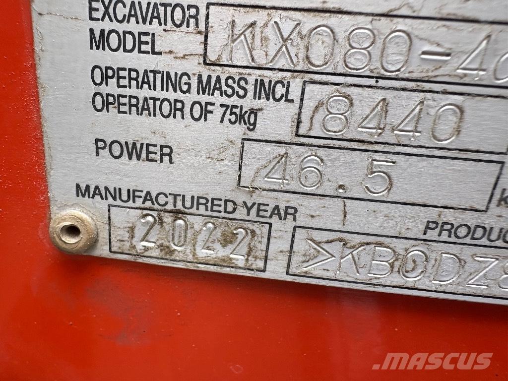 Kubota KX 080 Средни екскаватори 7т - 12т