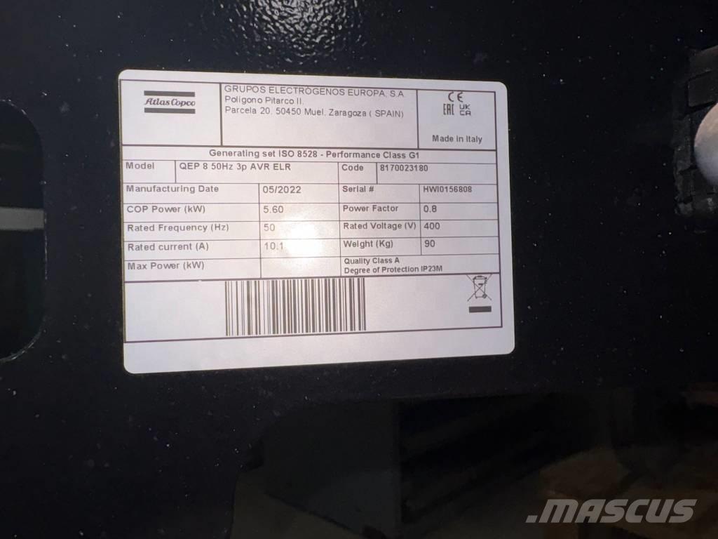 Atlas Copco QEP 8 Бензинови генератори
