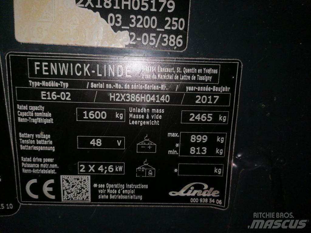 Linde E16-02 Електрически вилични кари-повдигачи
