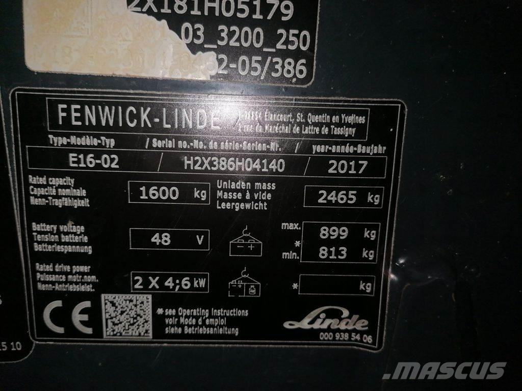 Linde E16-02 Електрически вилични кари-повдигачи