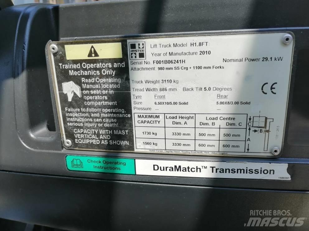 Hyster H 1.8 FT Дизелови камиони