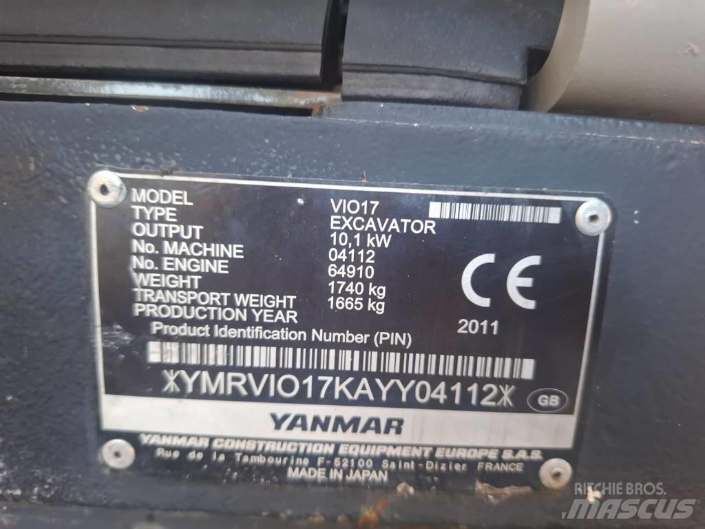 Yanmar Vio 17 Мини екскаватори < 7 т