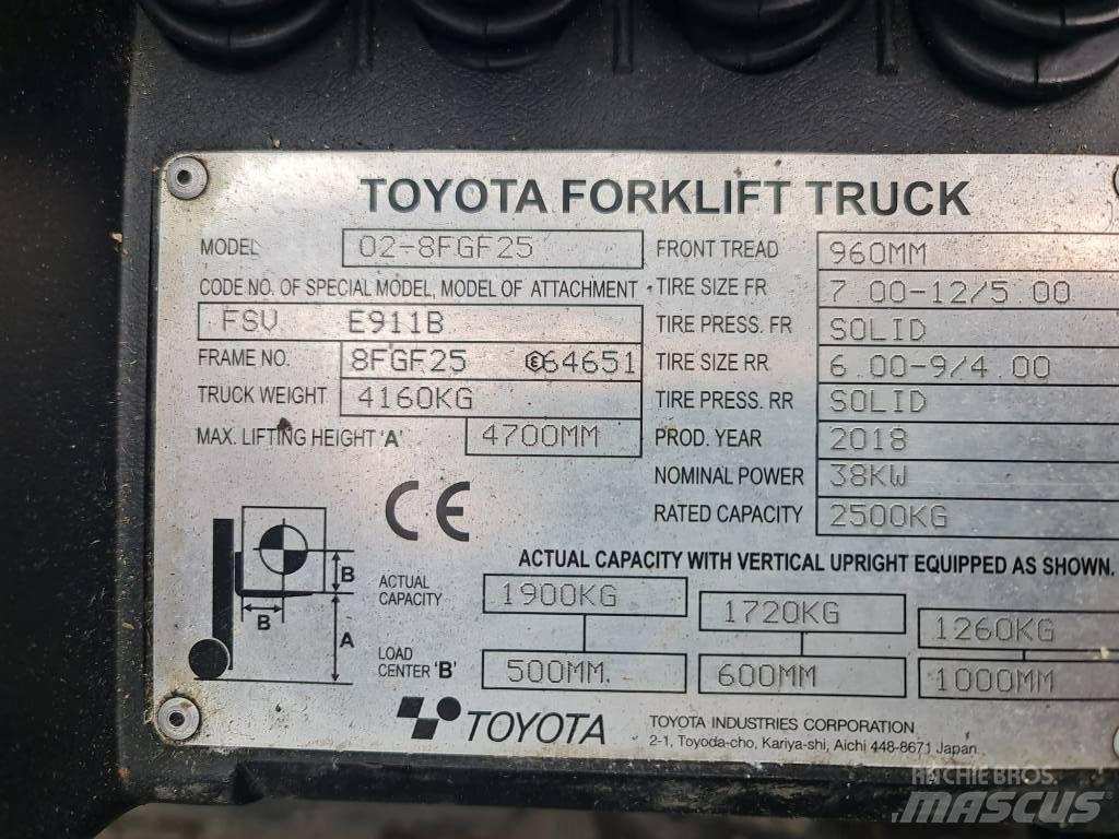 Toyota 02-8 FGF25 Камиони с АГУ