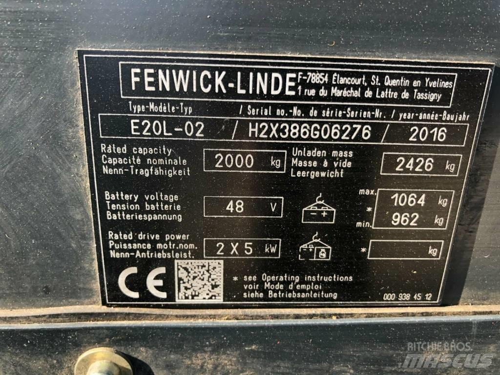 Linde E 20 L-02 Електрически вилични кари-повдигачи