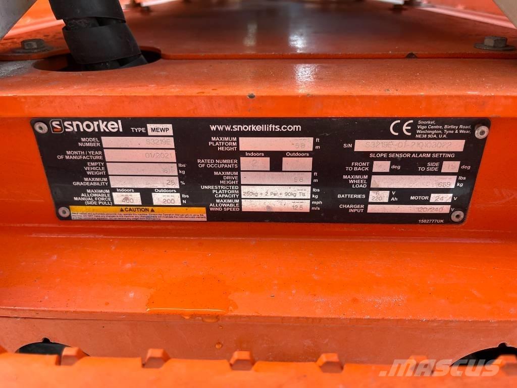 Snorkel S 3219 E Ножични работни платформи