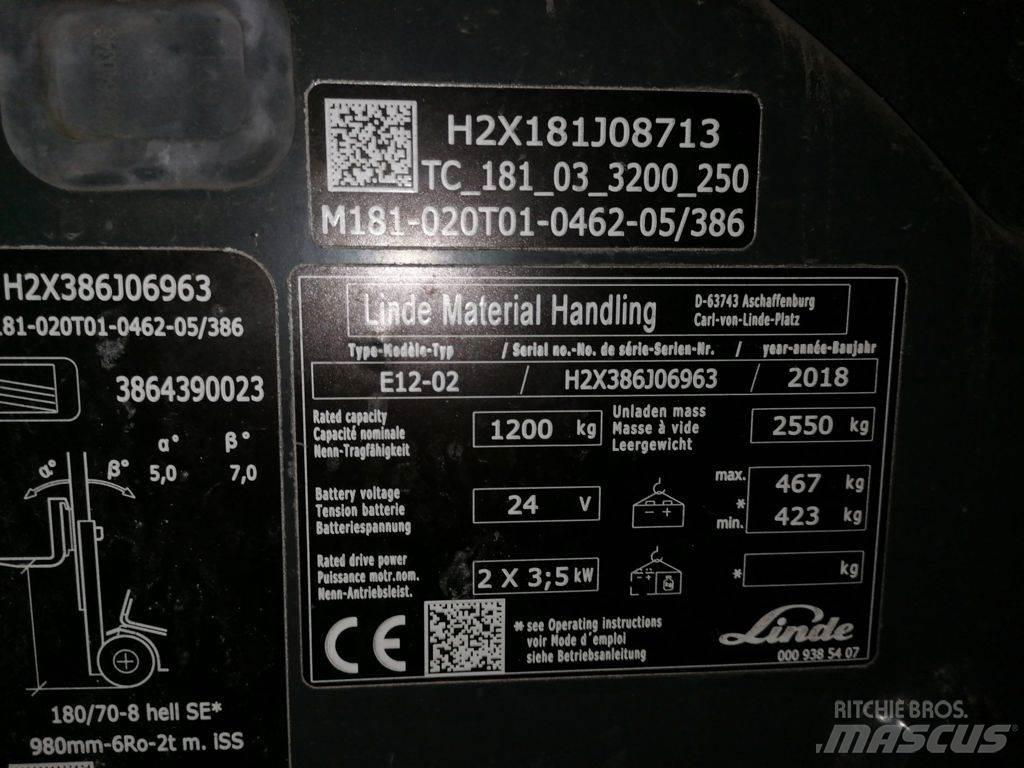 Linde E12-02 Електрически вилични кари-повдигачи