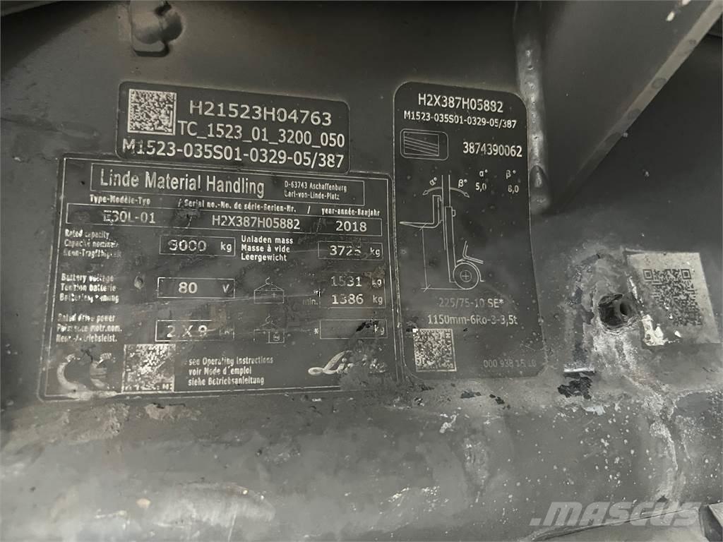 Linde E30L-01 Електрически вилични кари-повдигачи