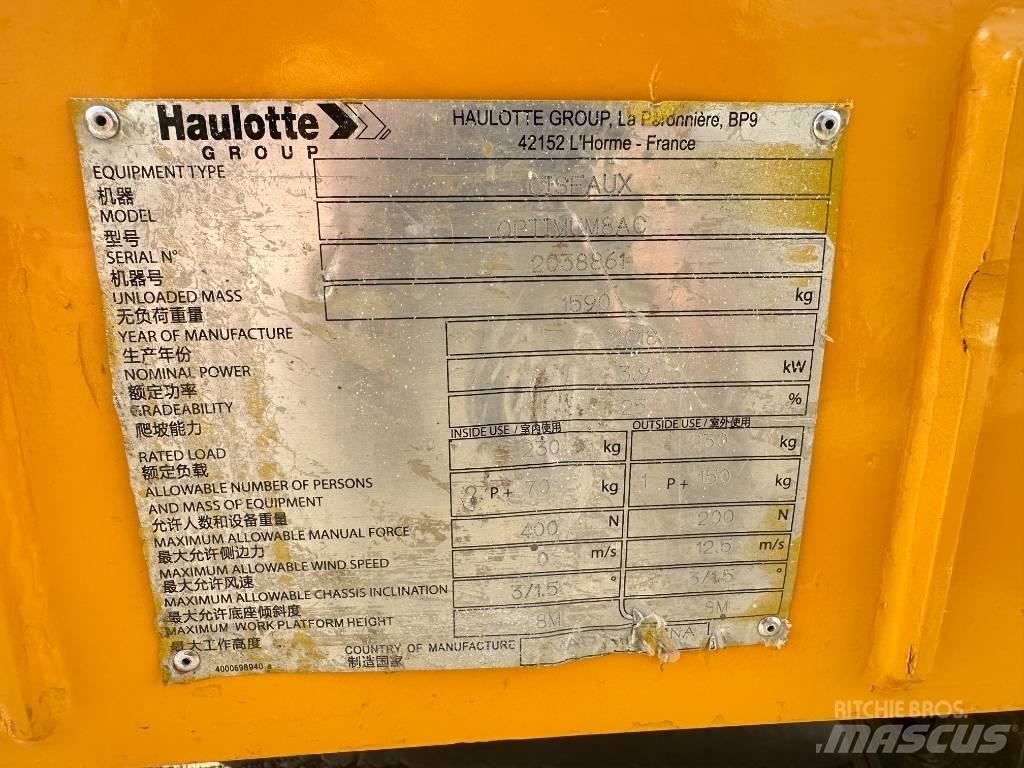 Haulotte OPTIMUM 8 Ножични работни платформи