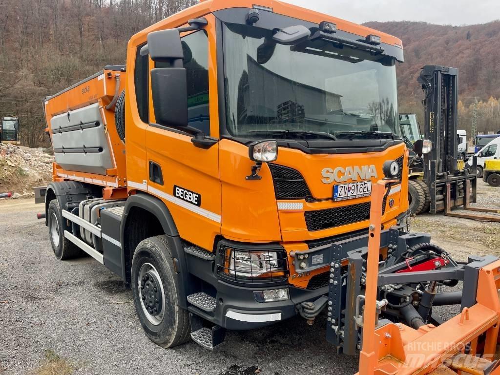 Scania P 410 Разстилачки на пясък и сол