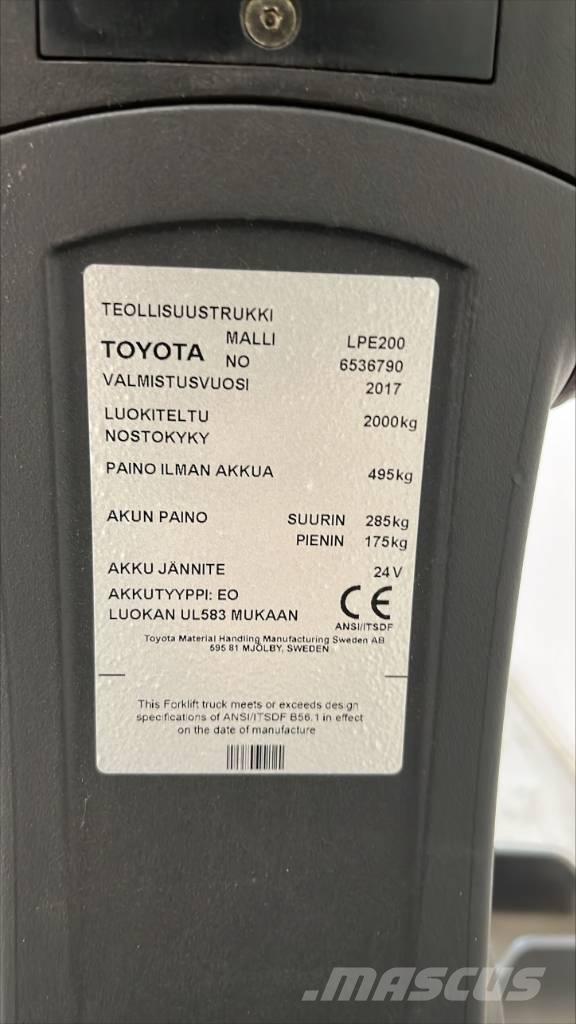 Toyota BT LPE 200 Транспалетни колички с платформи