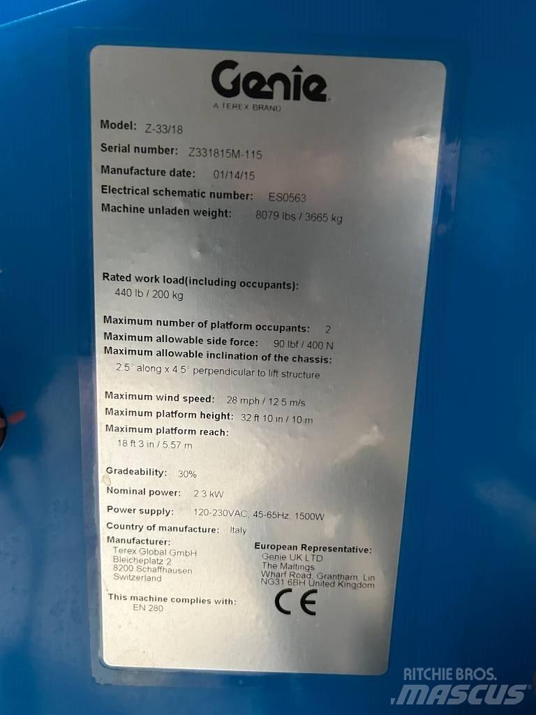 Genie Z 33/18 Съчленени стрелови подемници