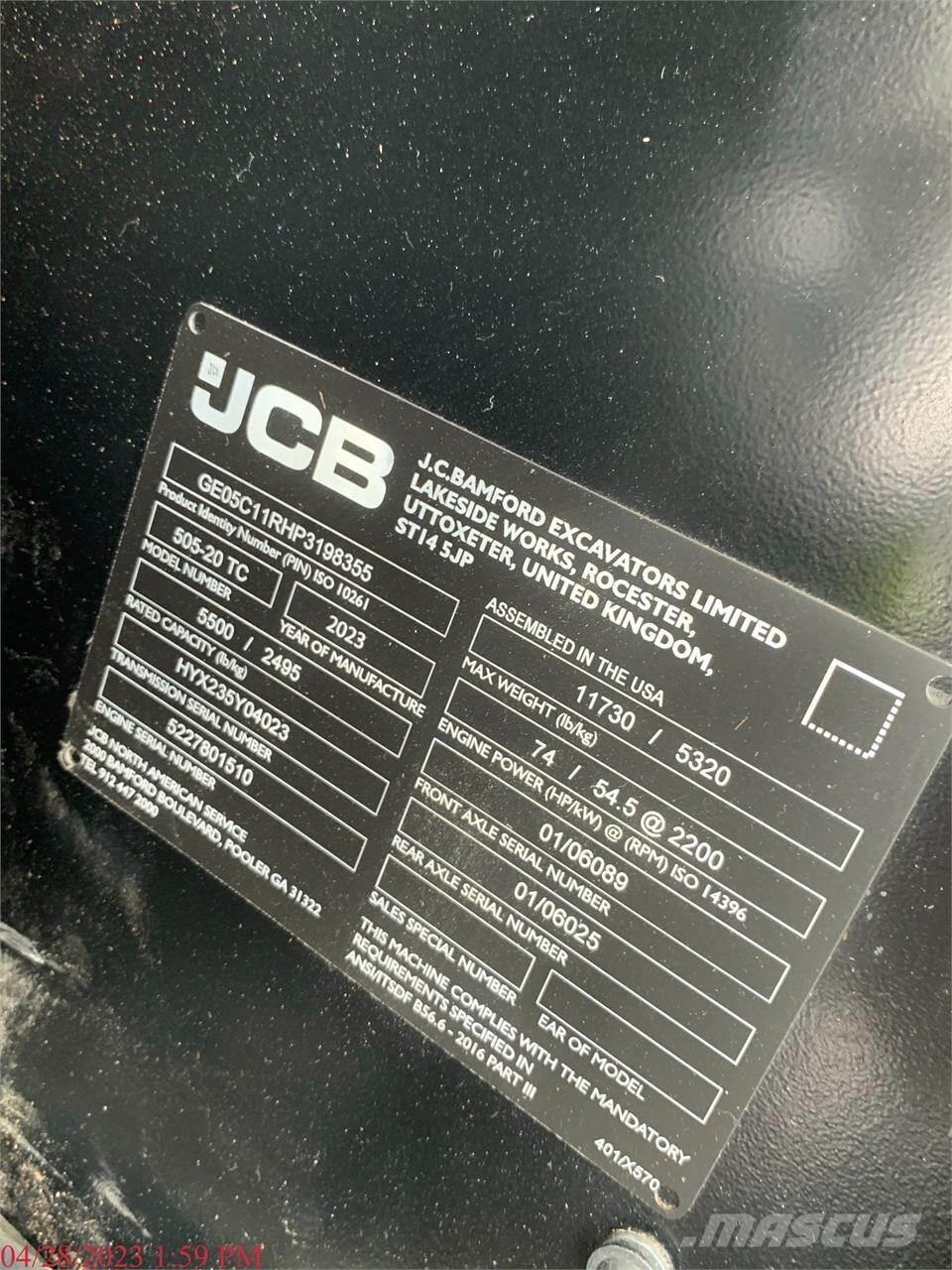 JCB 505-20TC Телескопични товарачи
