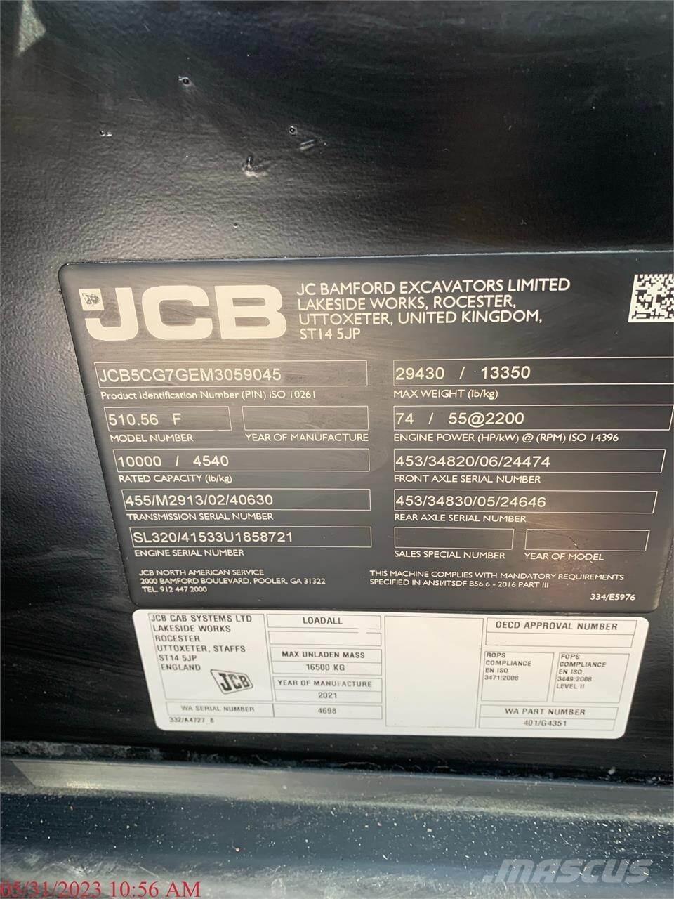 JCB 510-56 Телескопични товарачи