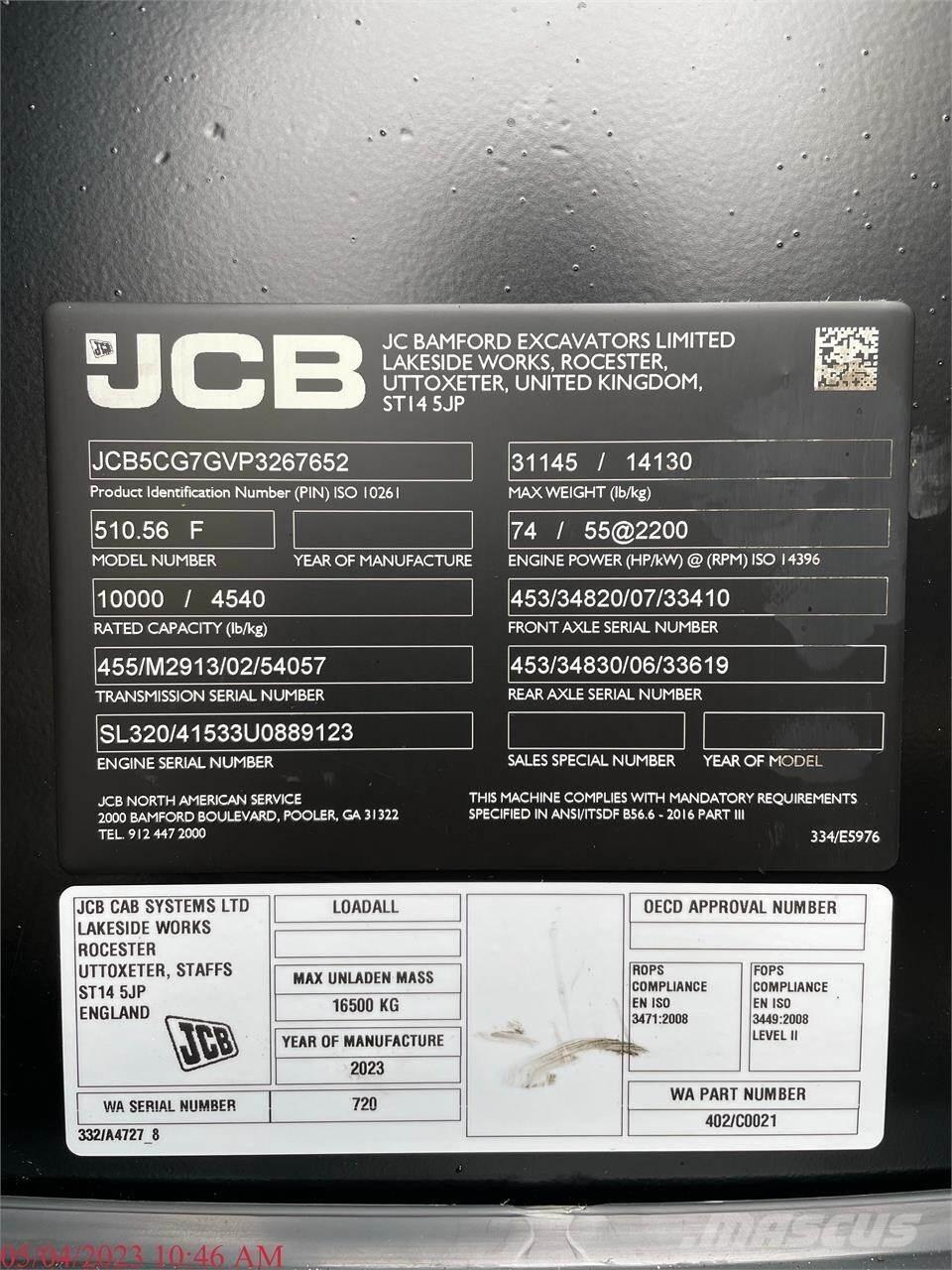 JCB 510-56 Телескопични товарачи