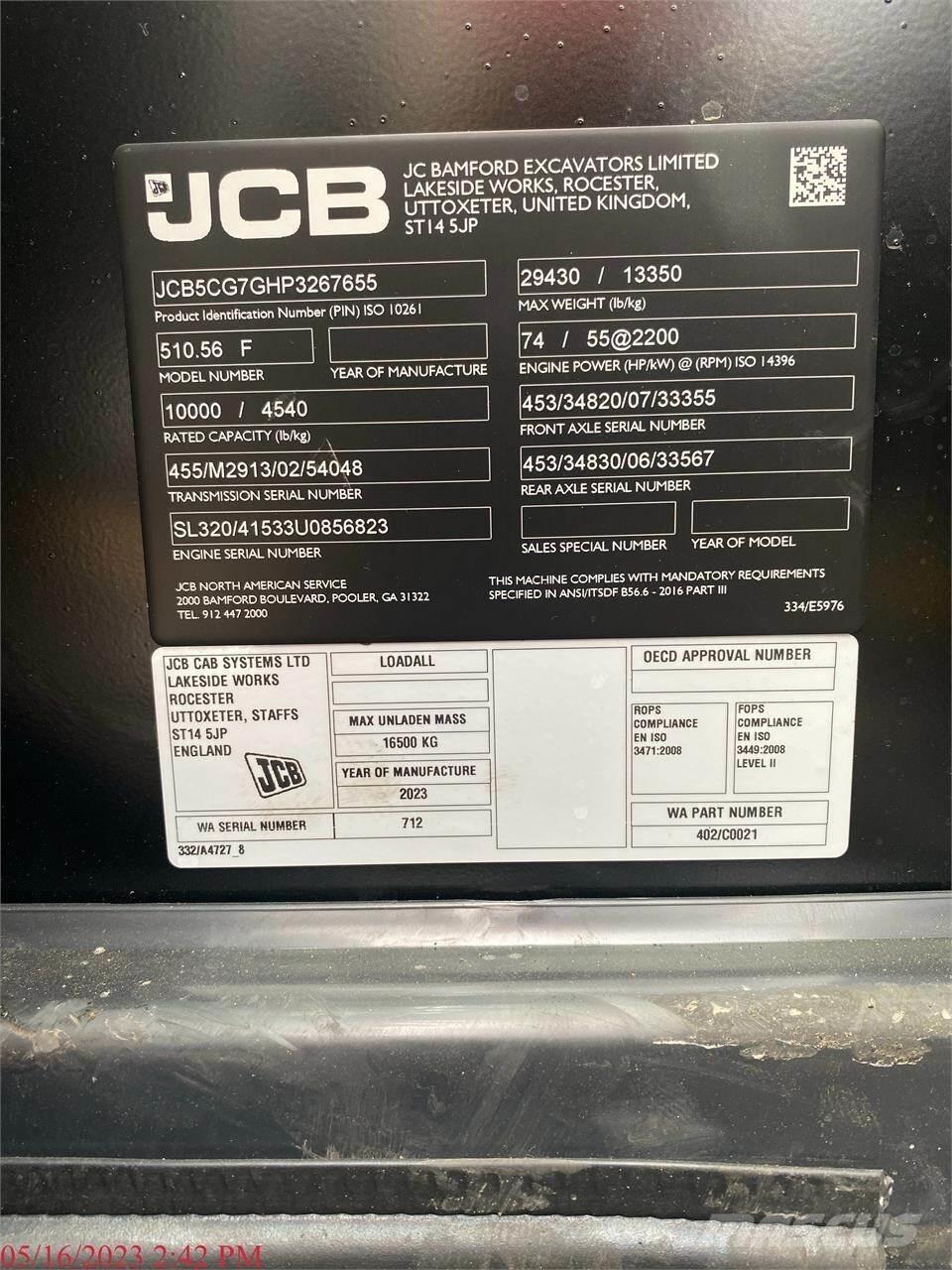 JCB 510-56 Телескопични товарачи