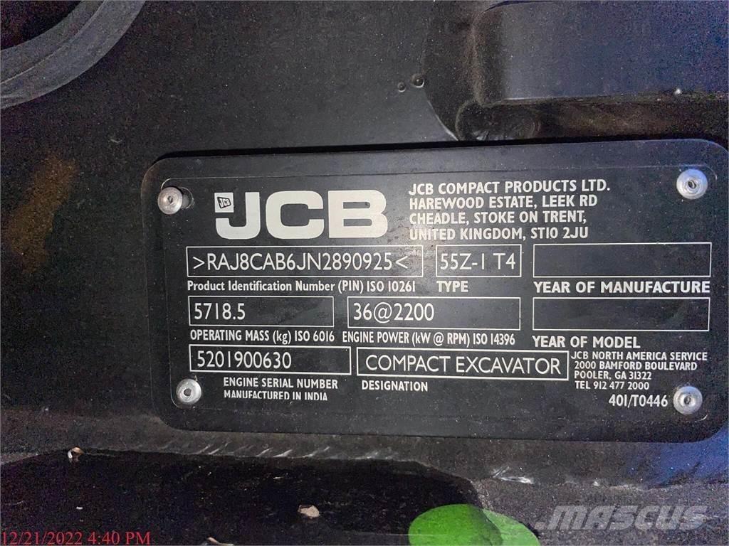 JCB 55Z-1 Мини екскаватори < 7 т
