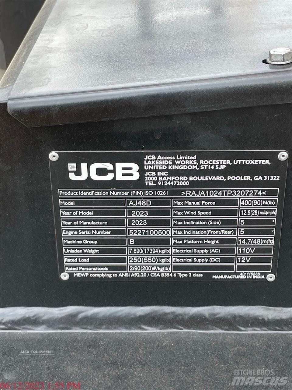 JCB AJ48D Съчленени стрелови подемници