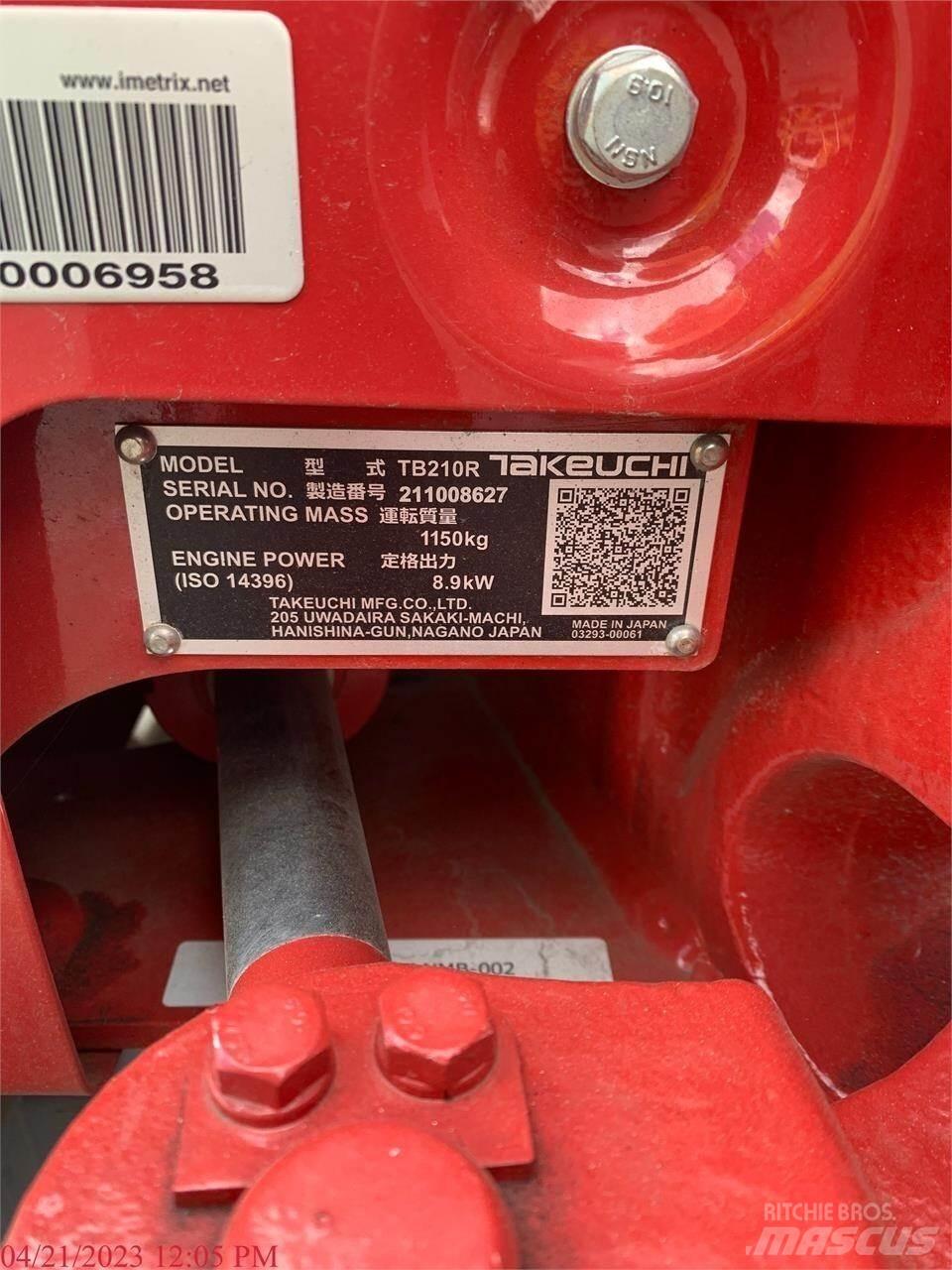 Takeuchi TB210R Мини екскаватори < 7 т