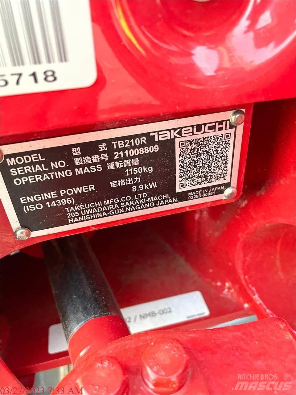 Takeuchi TB210R Мини екскаватори < 7 т