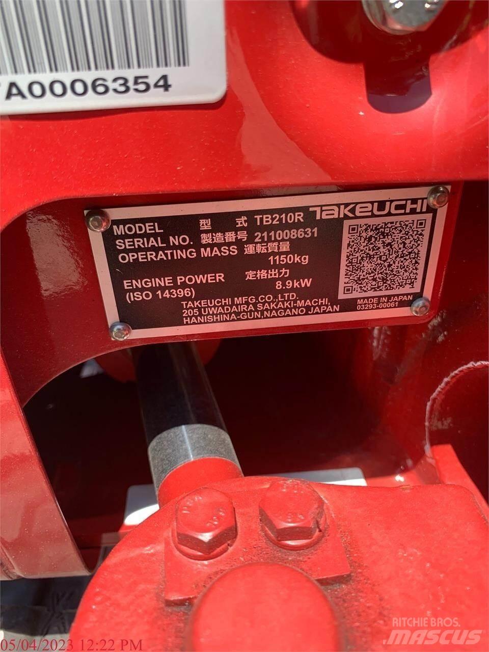 Takeuchi TB210R Мини екскаватори < 7 т