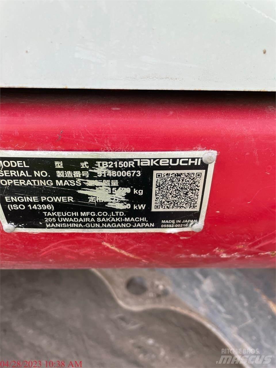 Takeuchi TB2150R Верижен екскаватор