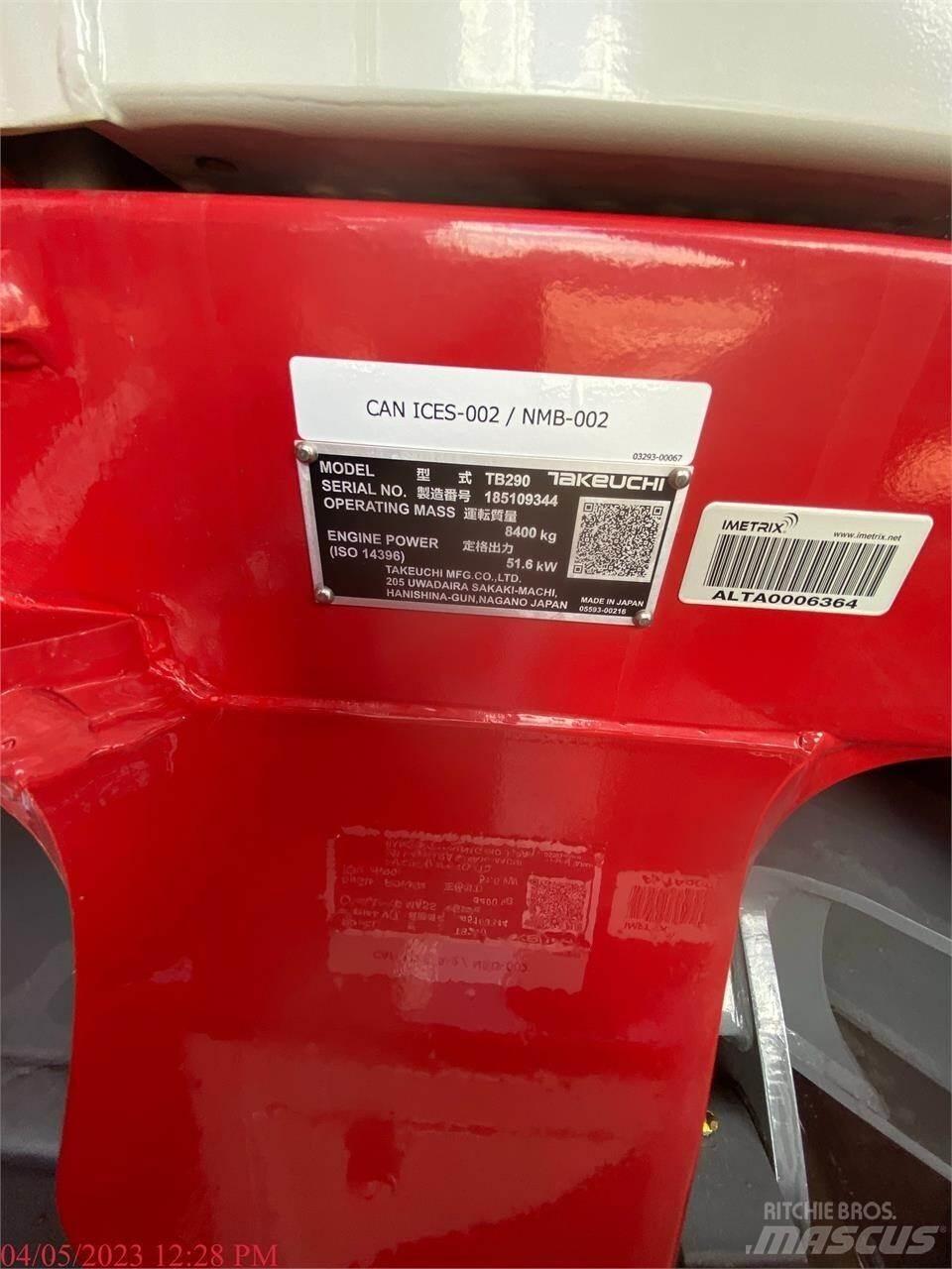 Takeuchi TB290 Верижен екскаватор