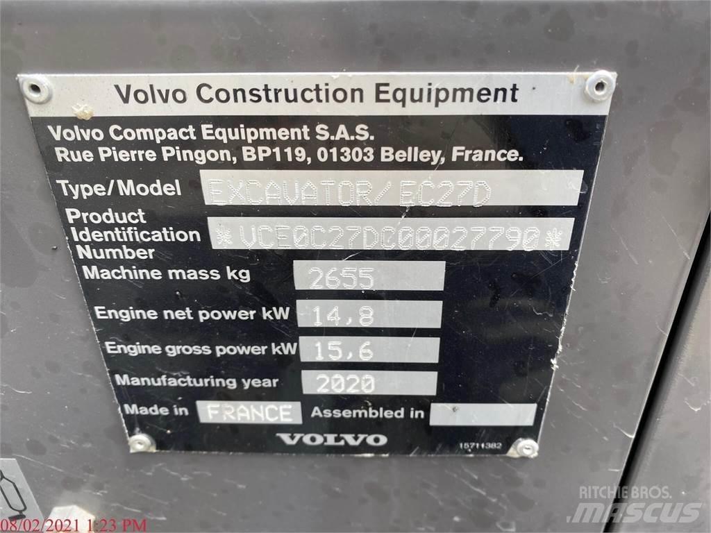 Volvo EC27D Мини екскаватори < 7 т