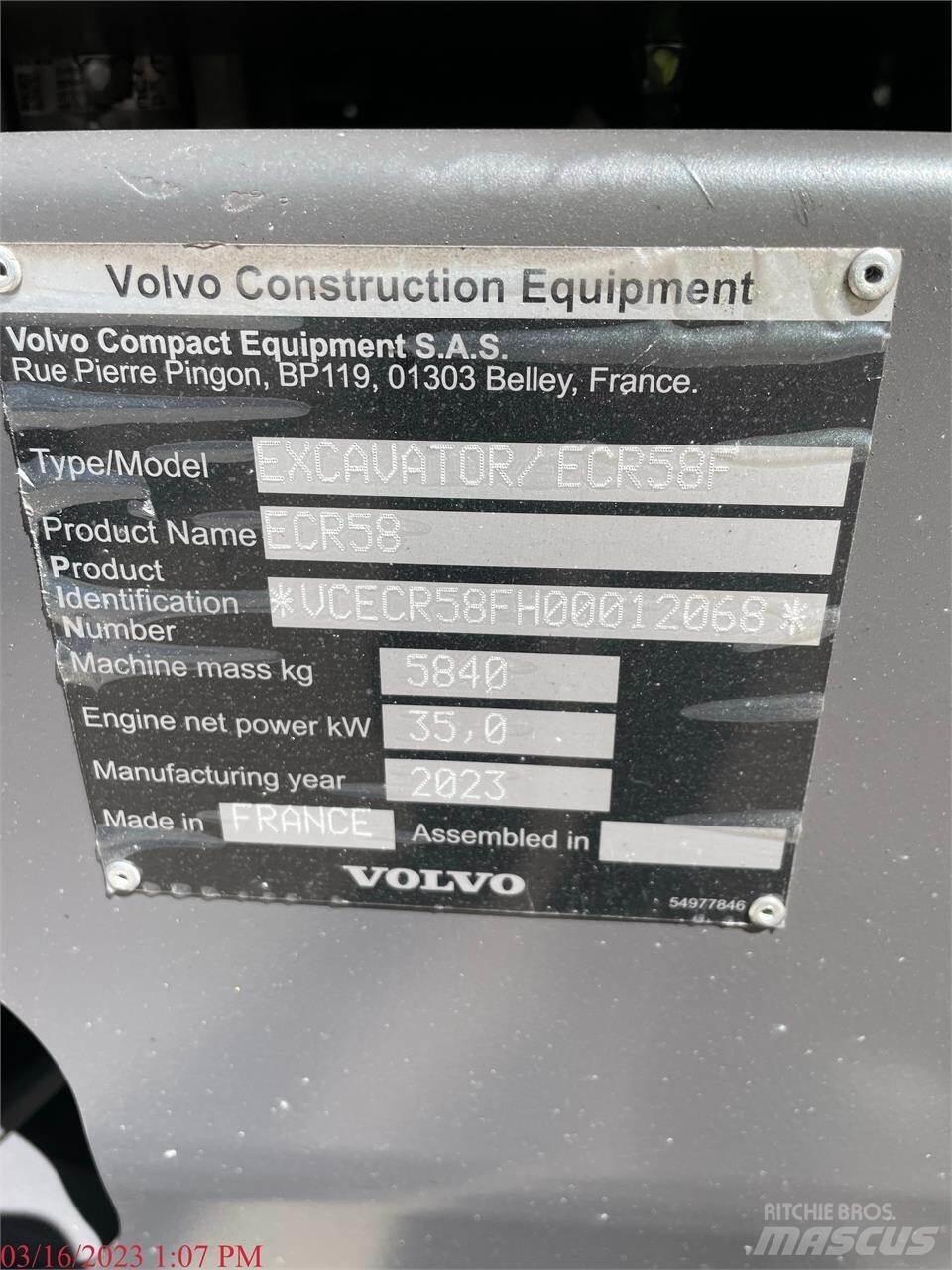 Volvo ECR58F Верижен екскаватор