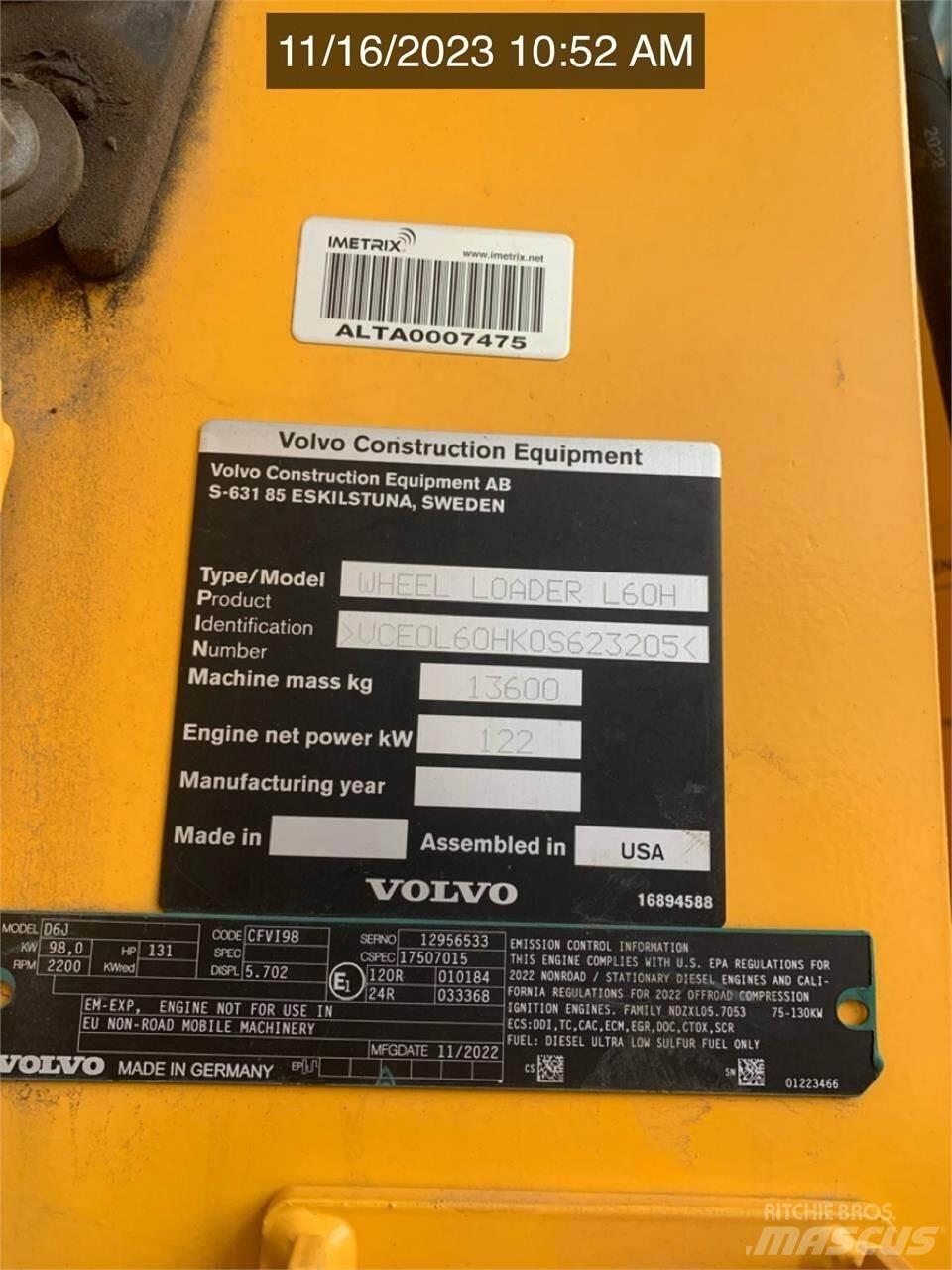 Volvo L60H Колесни товарачи
