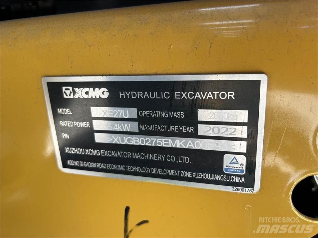 XCMG XE27U Мини екскаватори < 7 т