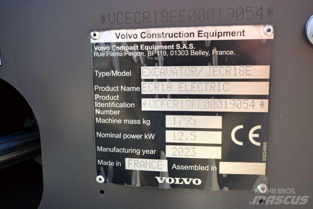 Volvo ECR18 electric Мини екскаватори < 7 т
