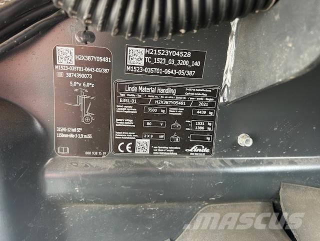 Linde E35L Електрически вилични кари-повдигачи