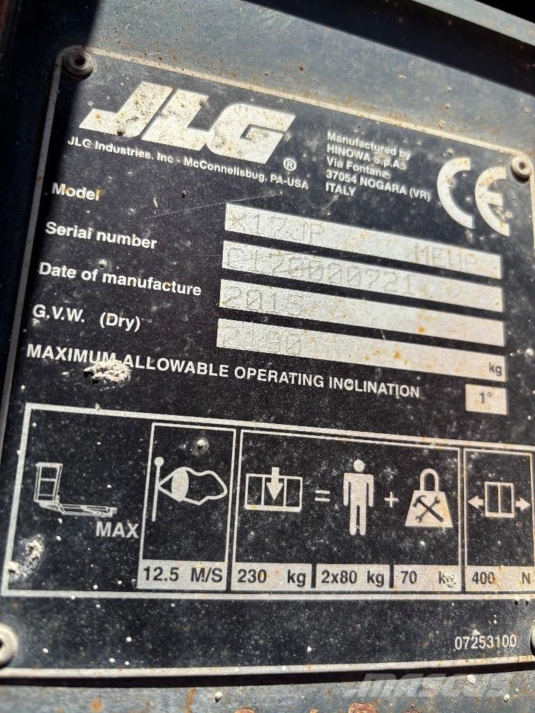 JLG X 17 J Plus Съчленени стрелови подемници