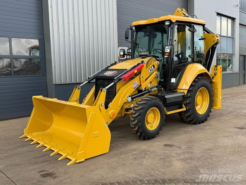 CAT 424 - 4x4 / 4WD / AC Товарач със заден ексватор