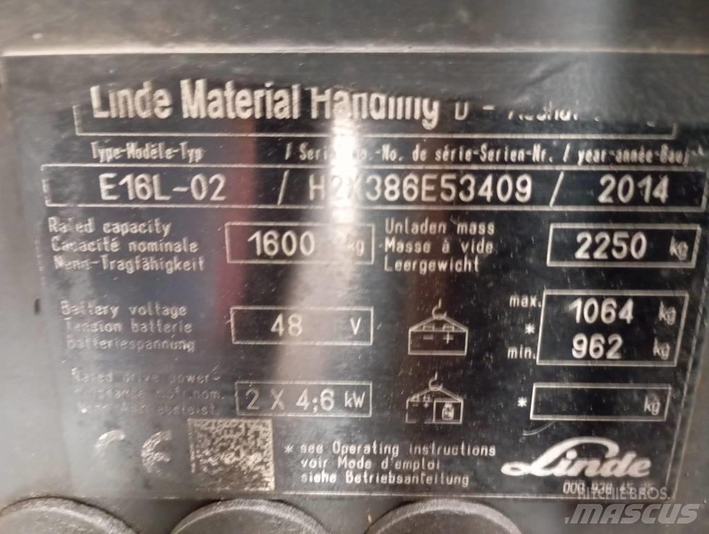 Linde E 16 Електрически вилични кари-повдигачи