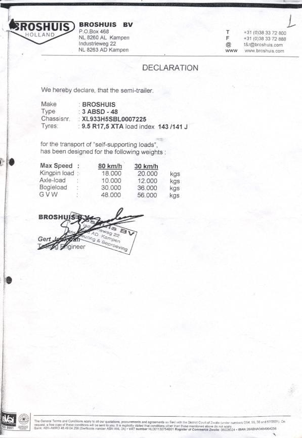 Broshuis 3ABSD-48 Плоскоподови / Бордови полуремаркета
