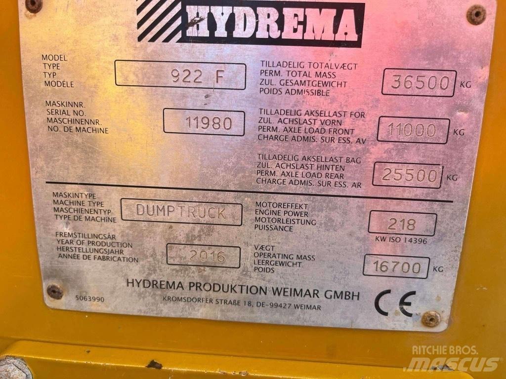 Hydrema 922 F Странични самосвали