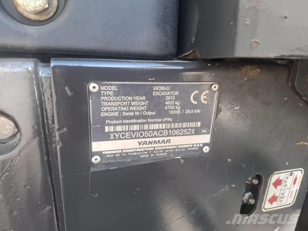 Yanmar Vio 50 U Мини екскаватори < 7 т