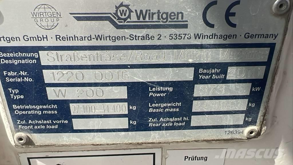 Wirtgen W 200 Машини за цепене на асфалт