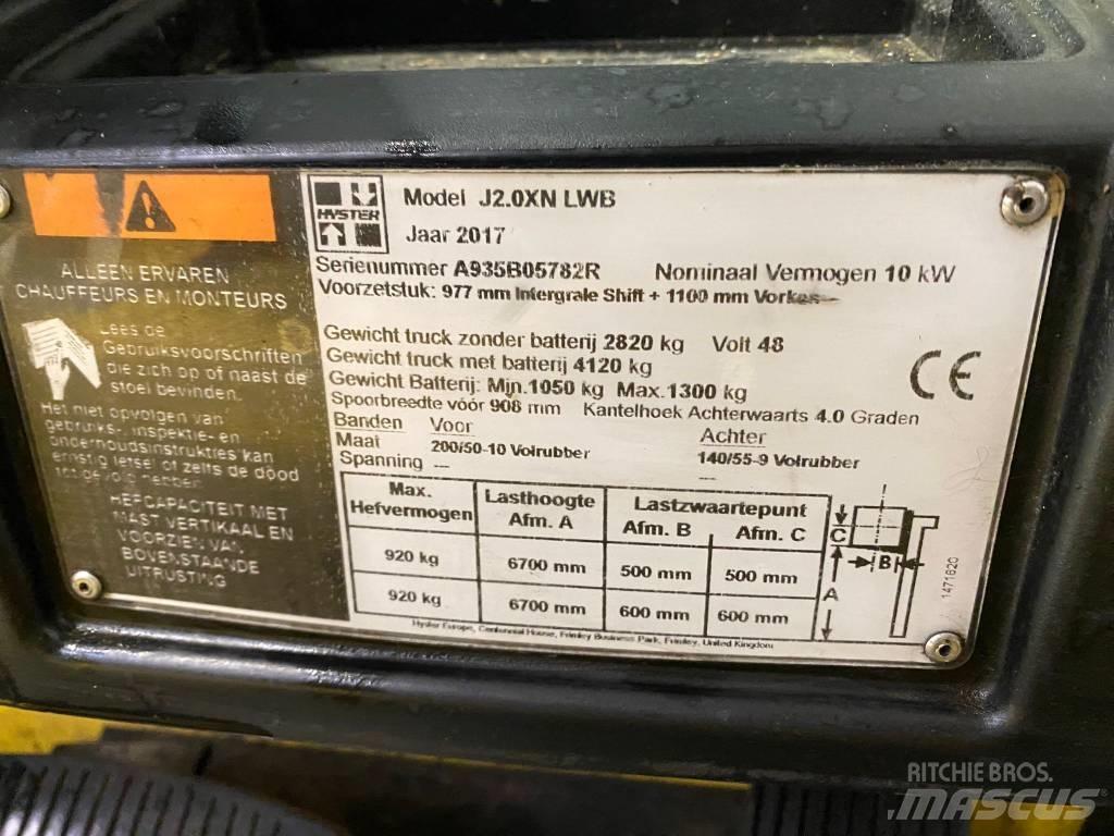 Hyster J 2.0 XNT LWB Електрически вилични кари-повдигачи