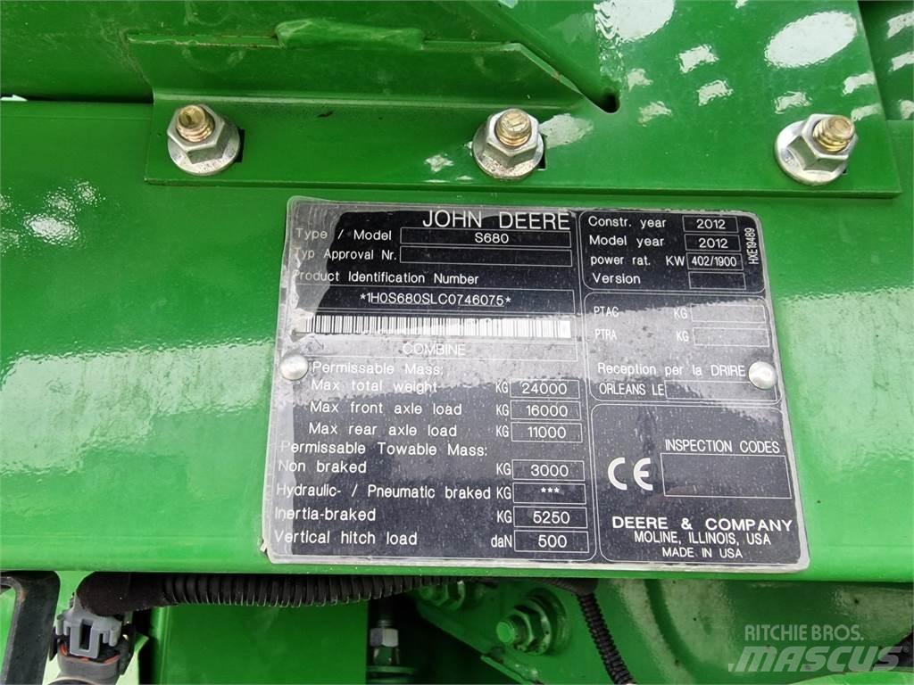 John Deere S680 Комбайни