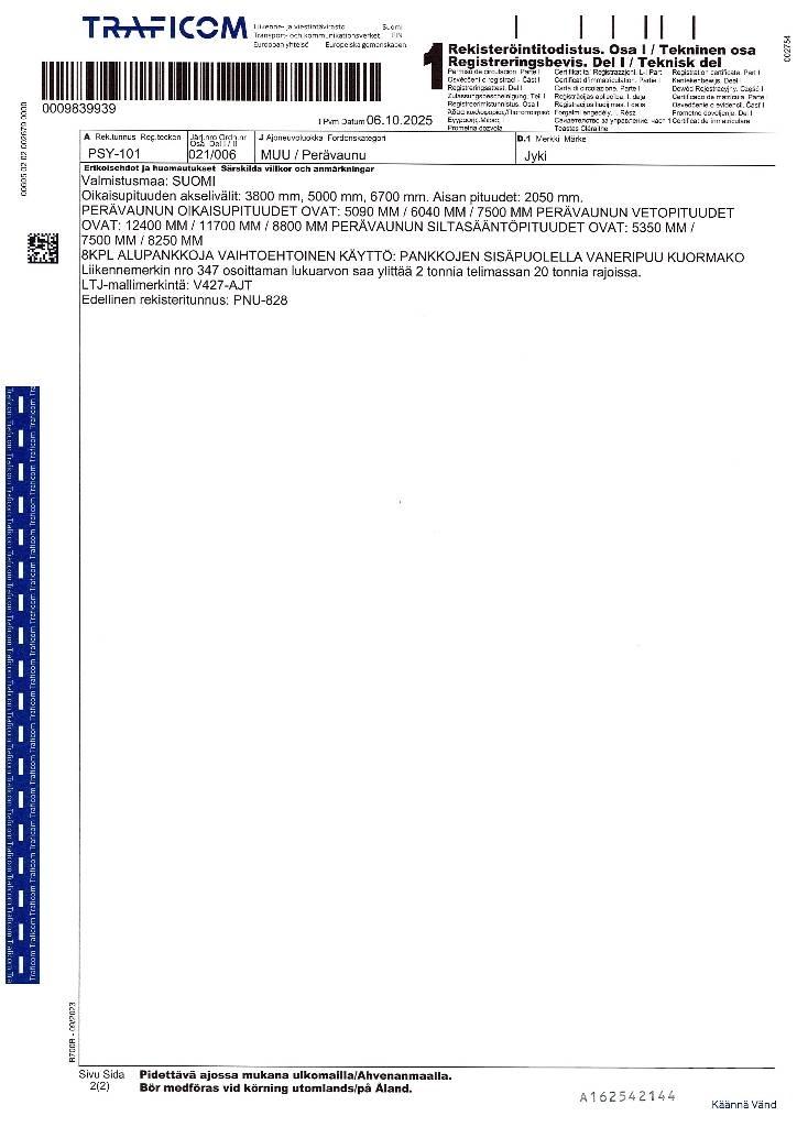 Jyki V427-AJT За превоз на дървени трупи