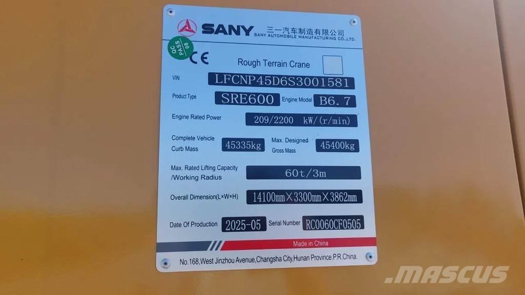 Sany SRE600 Кранове за тежък терен