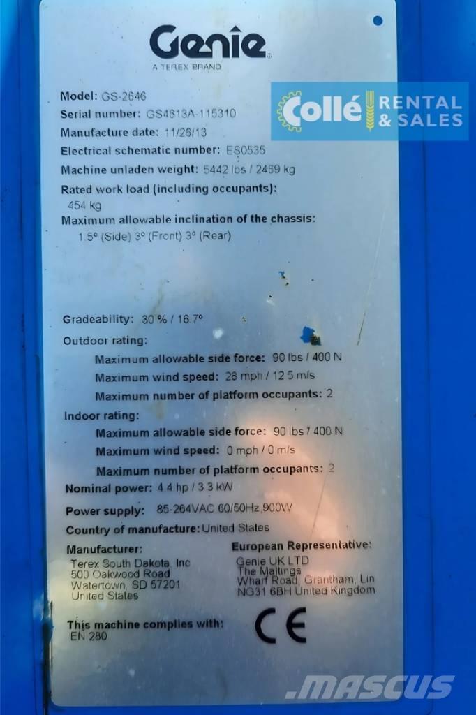Genie GS-2646 | 2013 Ножични работни платформи