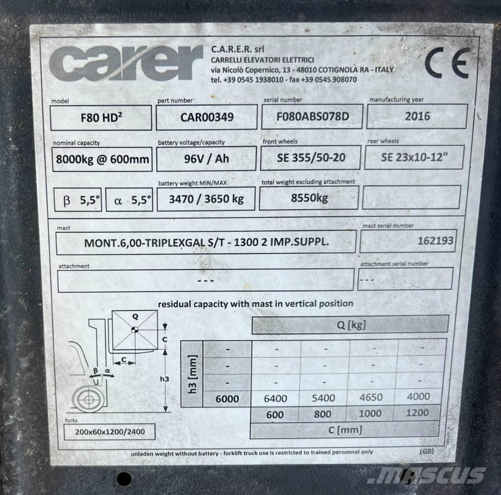 Carer F80 Електрически вилични кари-повдигачи