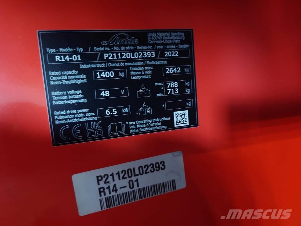 Linde R14/1120 Ретрак/ Високоповдигач с изместване на вилката напред