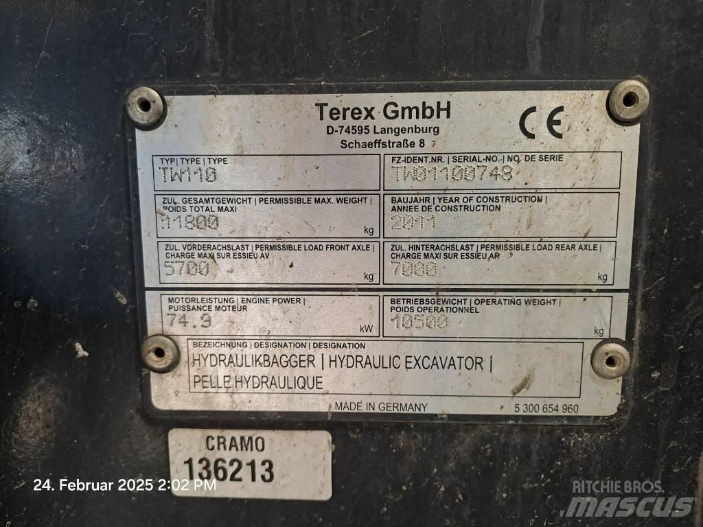 Terex TW 110 Колесни екскаватори