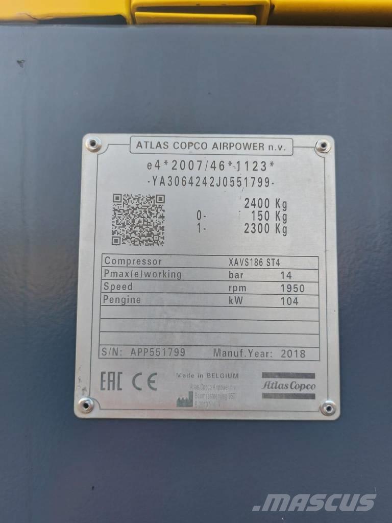Atlas Copco XAVS186 Компресори