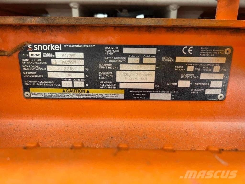 Snorkel S 4726 E Ножични работни платформи