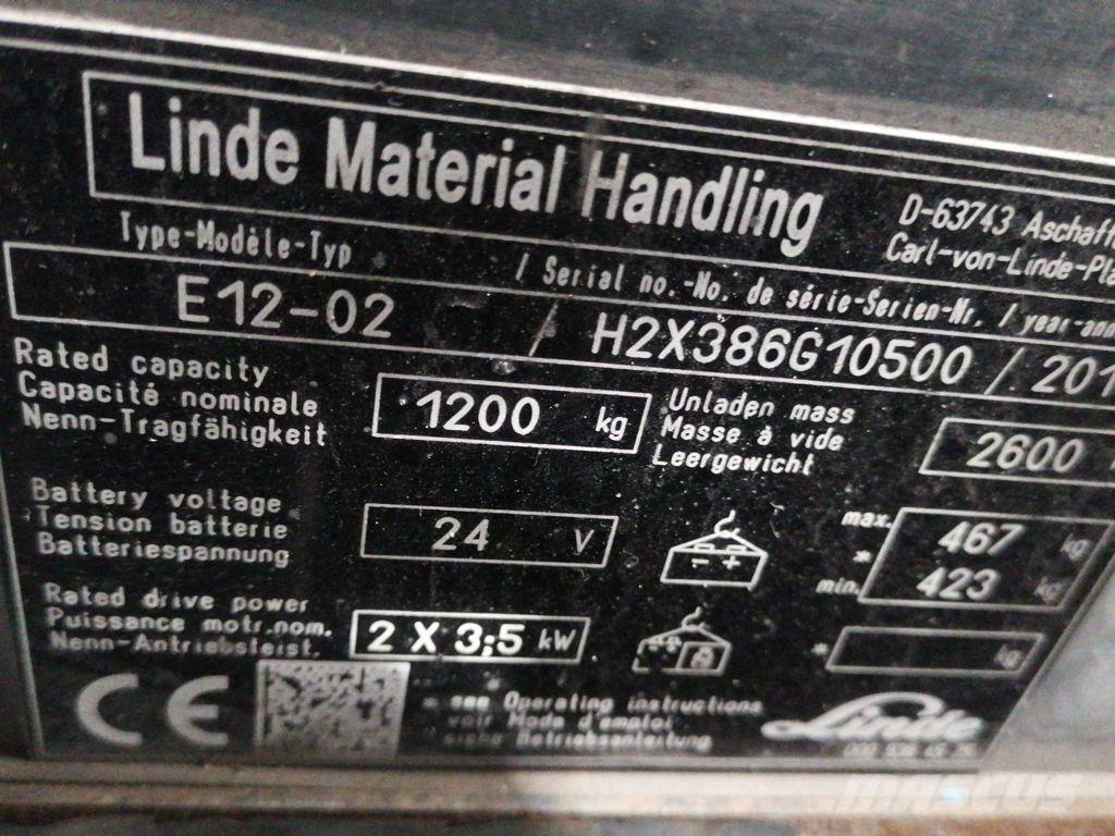 Linde E12-02 Електрически вилични кари-повдигачи